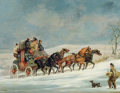 Carruaje en la nieve de Henry Thomas Alken